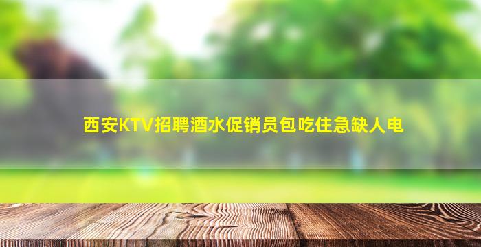西安KTV招聘酒水促销员包吃住急缺人电